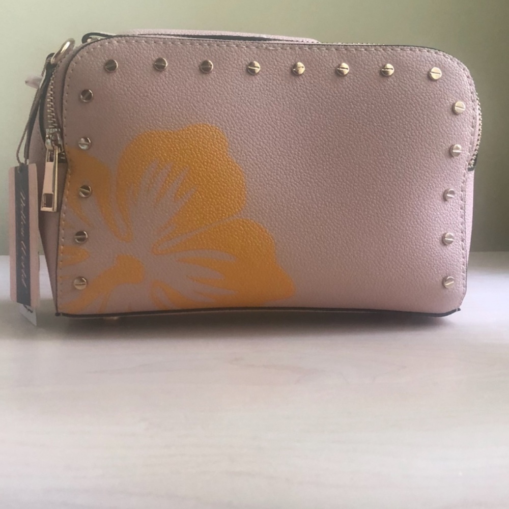 Sale Special! New Mellow World Pink Flower Design Crossbody Bag & Optional Strap